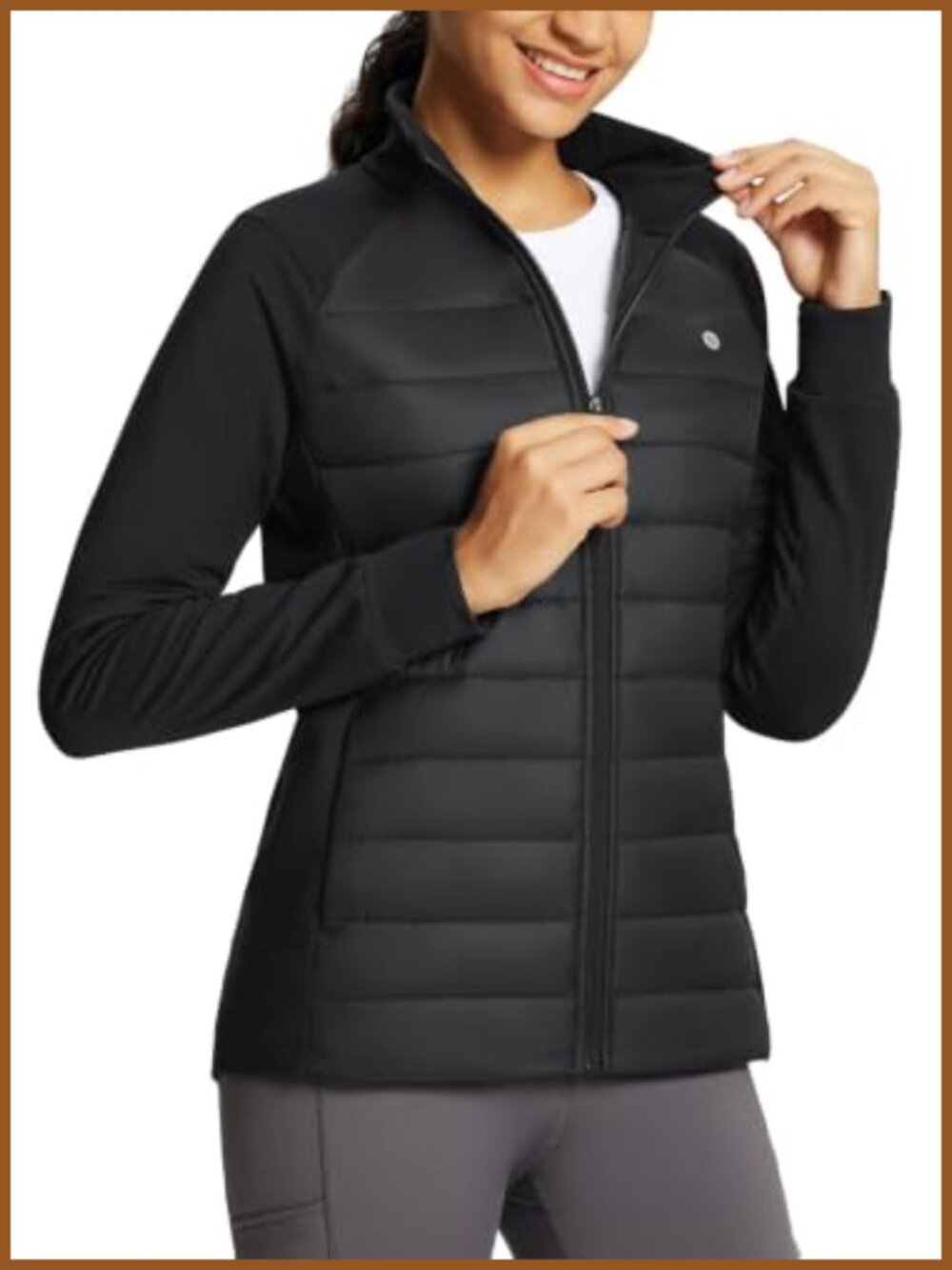 Lightweight Puffer Running Jacket Winter Water-Resistant Zip Pockets